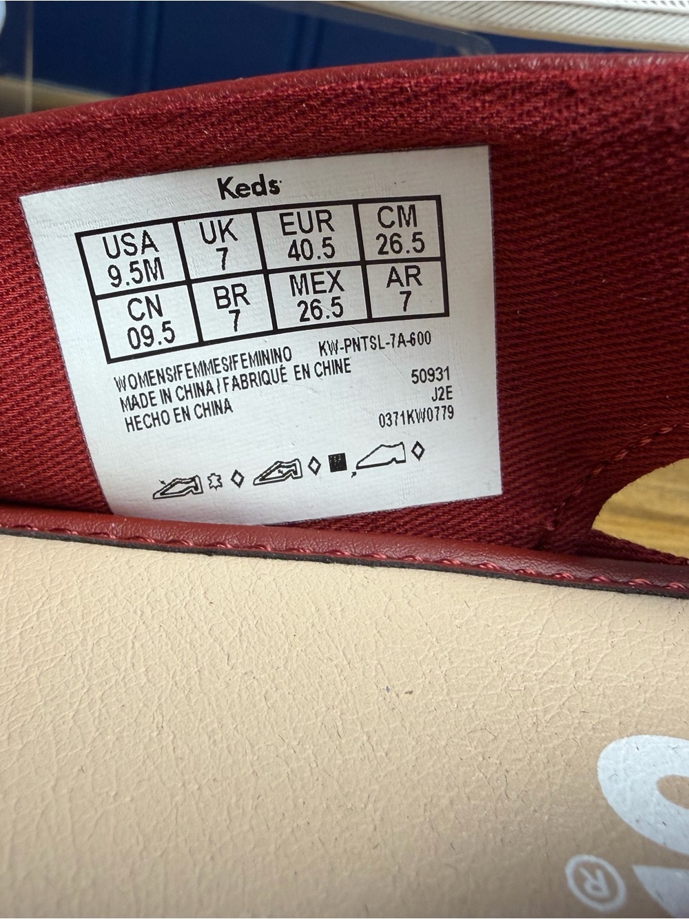 Keds Point Slingback Leather Flats Red Burgundy Size 9.5 - Picture 3 of 6